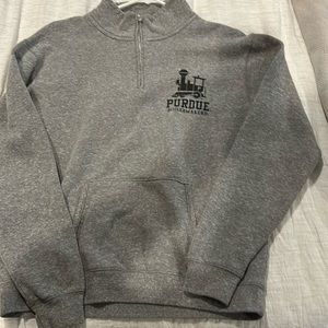 Womens 3/4 quarter zip grey Purdue sweatshirt